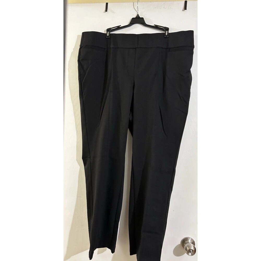 Lane Bryant Women's 24 Plus Black Ponte Straight Leg Mid-Rise Dress Pants Solid